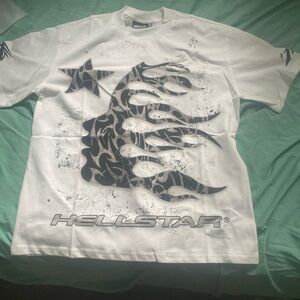 Black and White Short Sleeve Tee with Graphic Design